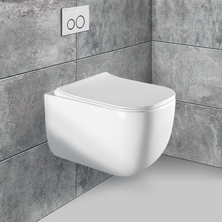 Унитаз подвесной безободковый Vincea Form VT1-35 белый, с сиденьем микролифт